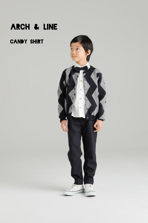【 即納 】 ARCH&LINE CANDY SHIRT 秋冬 新作 キャンディシャツ シャツ コットンシャツ オケージョン 定番 アーチ＆ライン アーチアンドライン フォーマル 子供服 子供 キッズ 女の子 男の子 ユニセックス 結婚式 入学式 卒業式 発表会 白 ホワイト 秋冬 春 新作 S M L XL