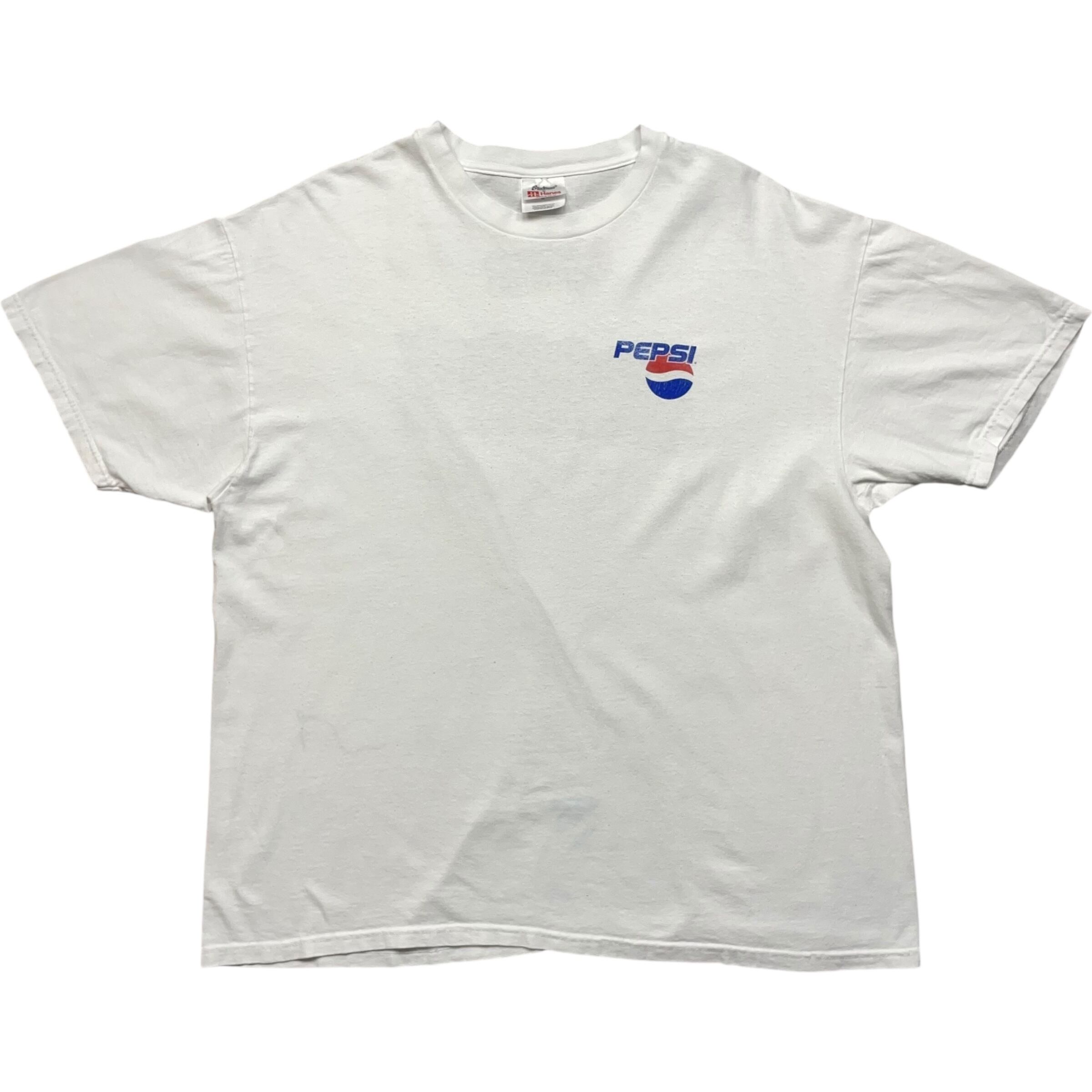 《XL》 Hanes ヘインズ Tシャツ ペプシ 企業ロゴ プリント ホワイト no.8599