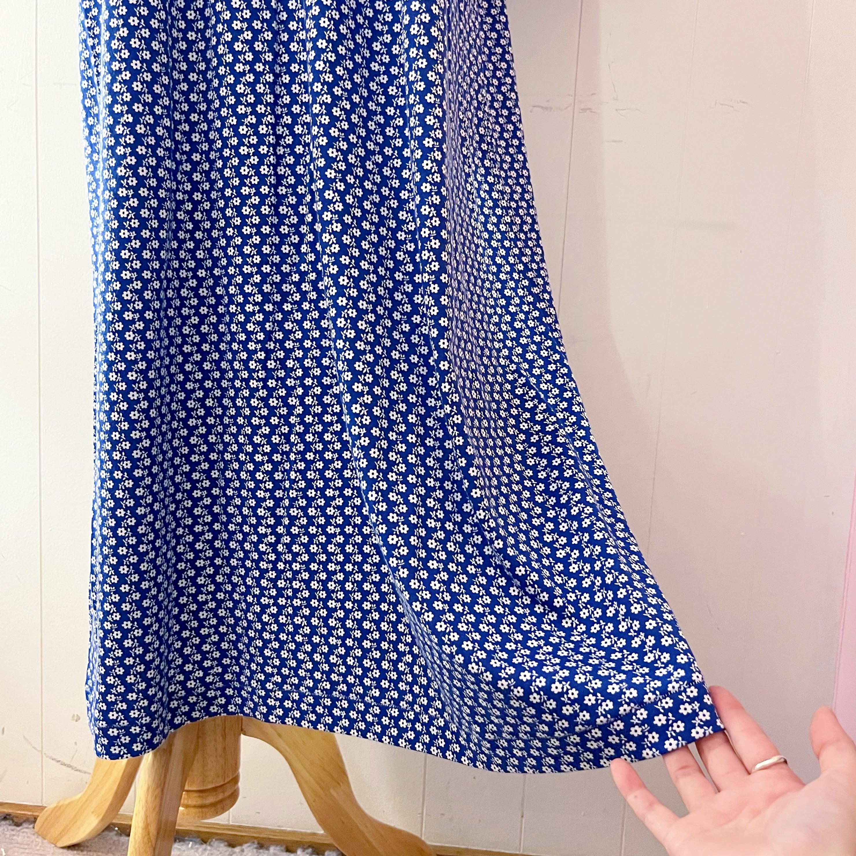 blue white flower neglige one-piece