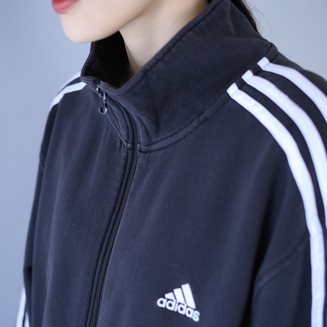 "adidas" one point logo embroidery  loose silhouette track jacket