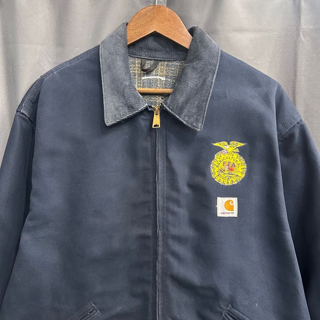 USA製 カーハート デトロイトジャケット NATIONAL FFA 紺 S 90's~ Carhartt カーハート FFA ダブルネーム デトロイトジャケット
