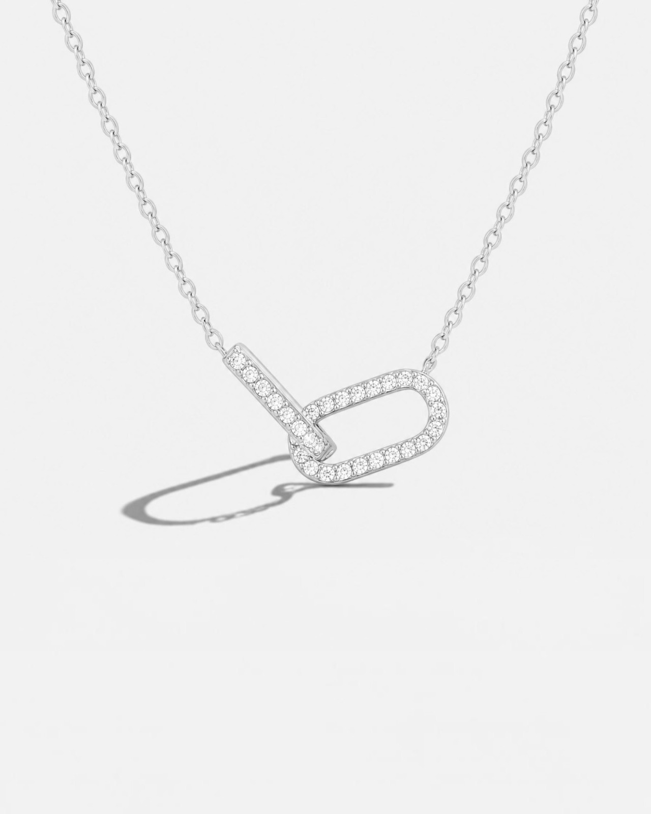 GEOMETRIC LOOP NECKLACE / SILVER