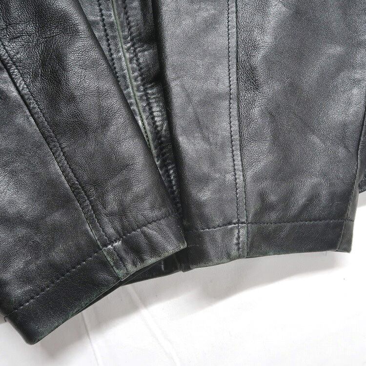 古着 J. Ferrar レザージャケット ブルゾン ブラック 表記：M