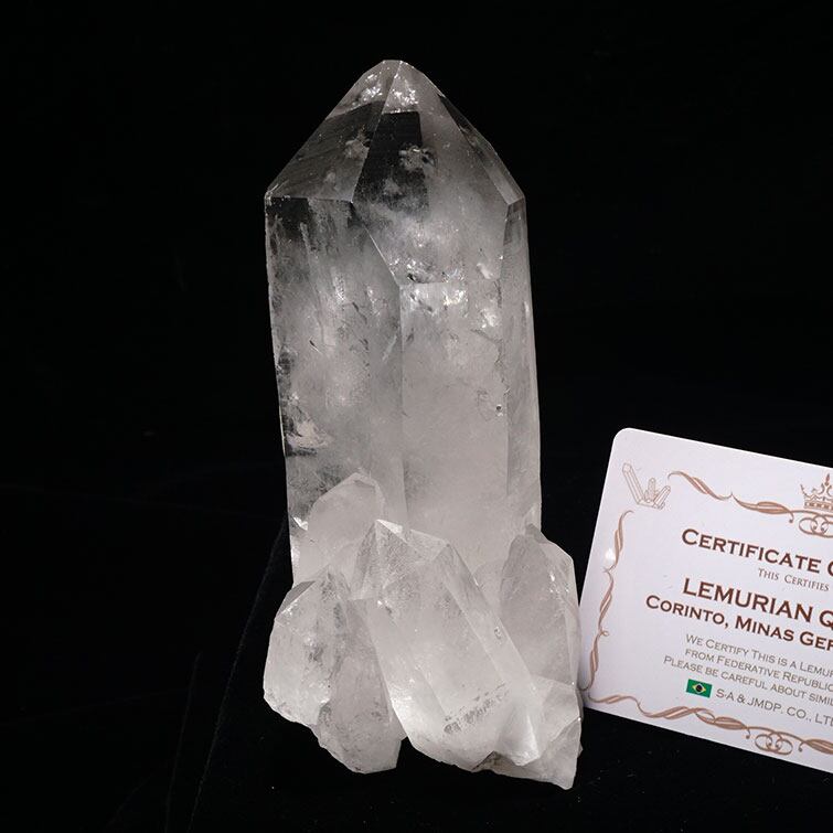 水晶 クラスター 原石 ブラジル ミナスジェライス州 コリント産 レムリアンシード 証明書付属 282-175