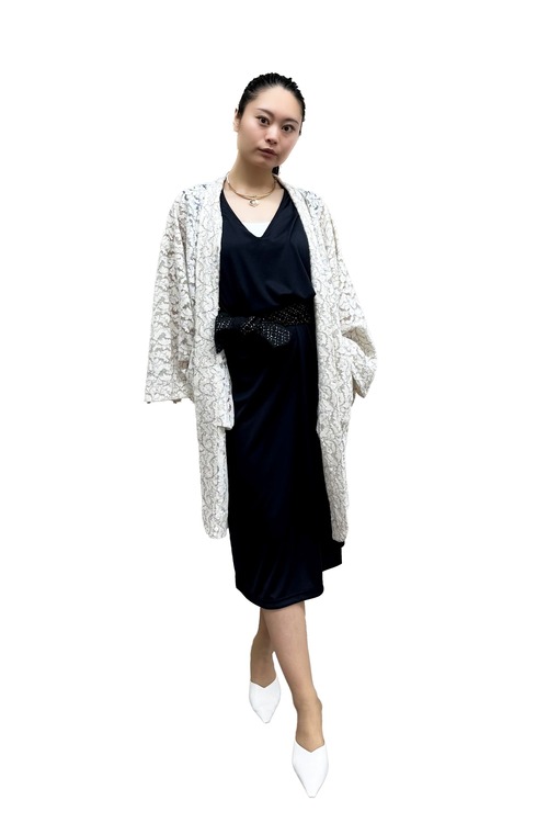 【 S,M size 】HAORI : white gray