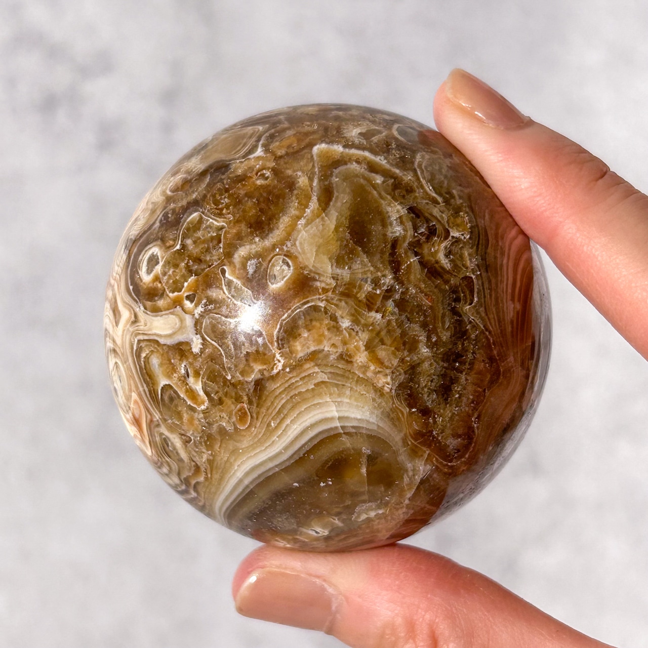 チョコレートカルサイト スフィア * Amber Calcite * 天然石