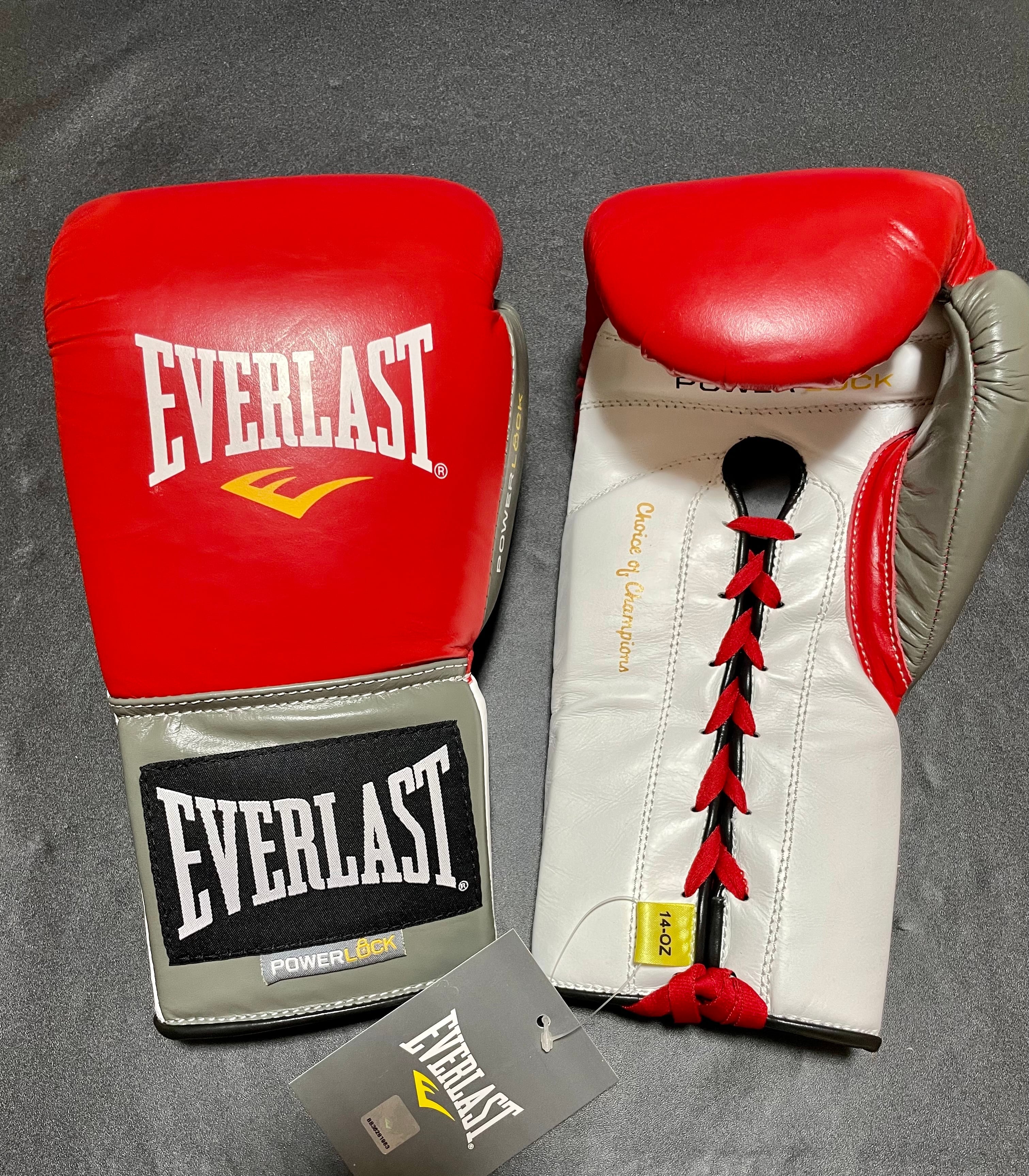 EVERLAST ボクシンググローブ Power Lock 8oz 赤 Everlast パワーロック プロトレーニンググローブ レッド/グレー