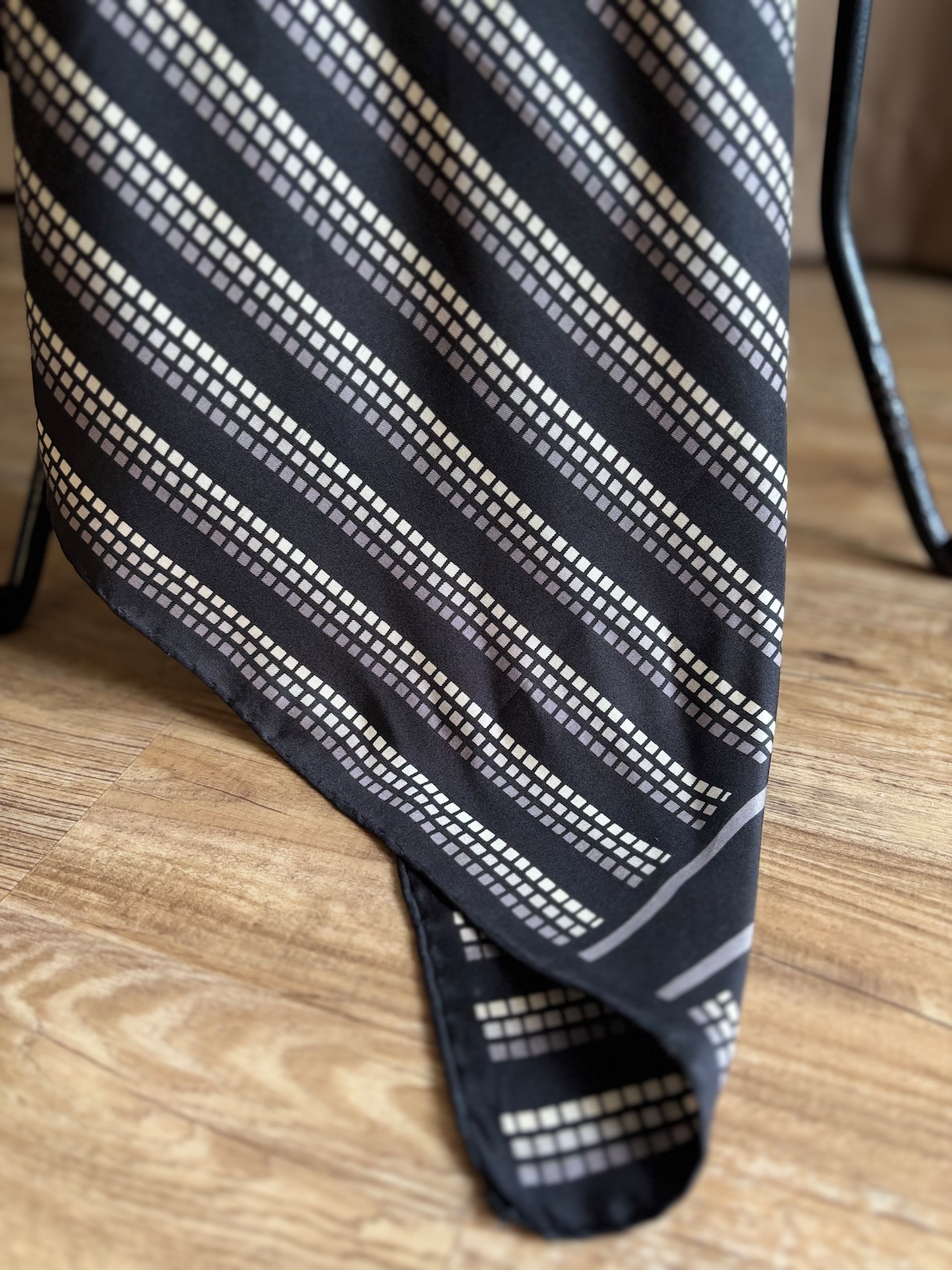 geometric stripe silk scarf-5153-8
