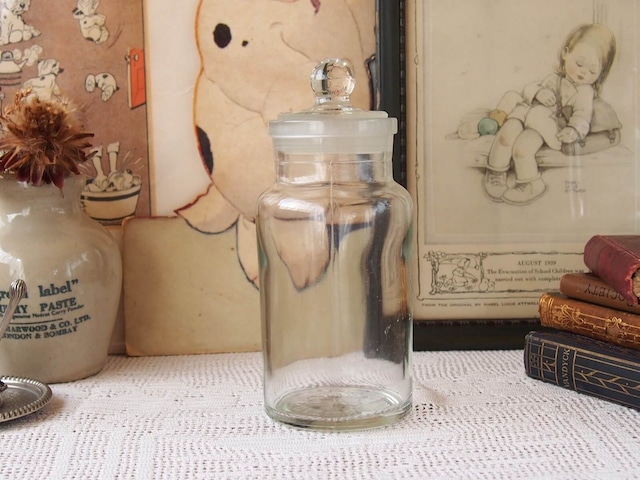 イギリスアンティーク　ガラスジャー　薬瓶