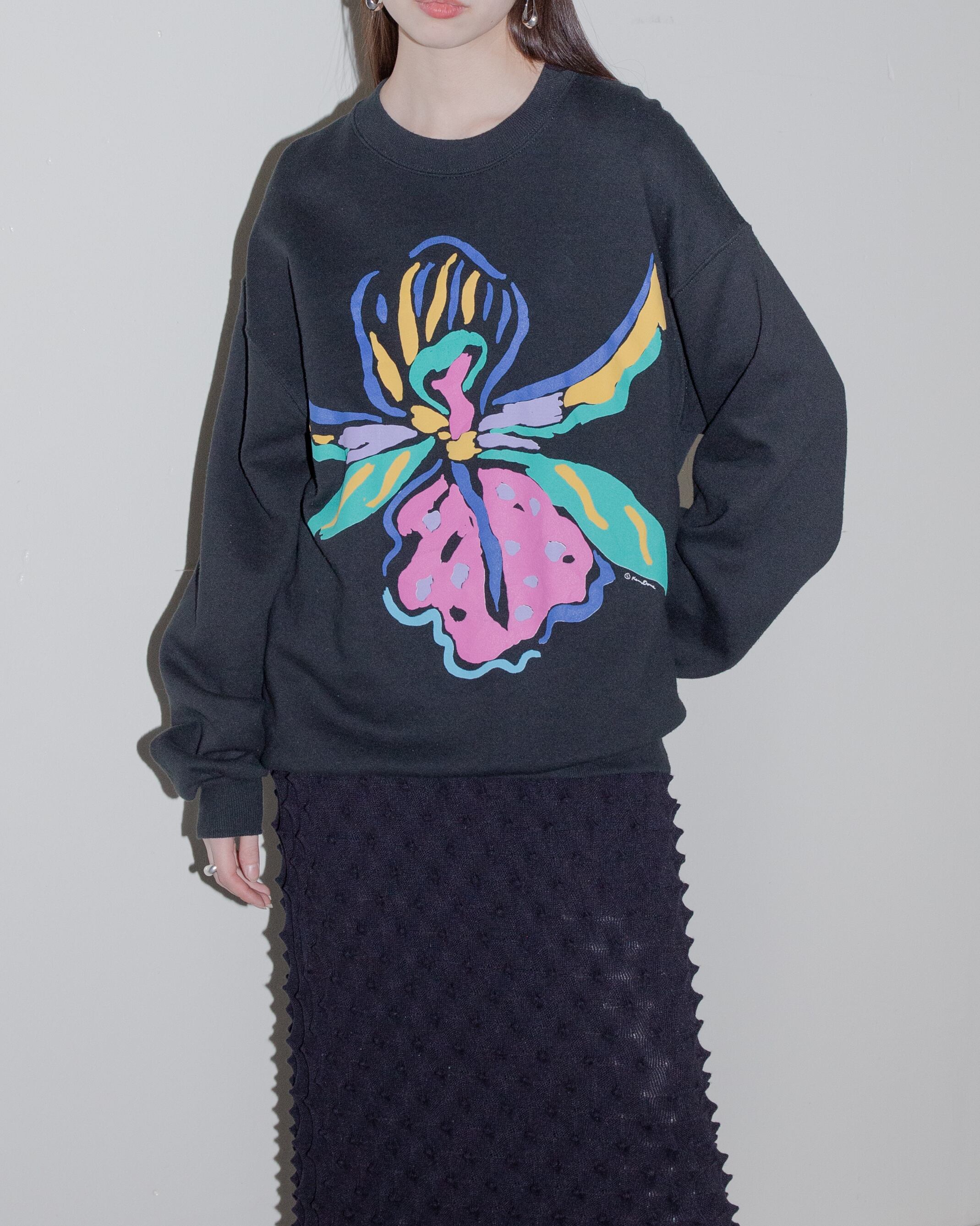 1980s floral print sweatshirt