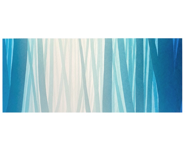 笠井正博 KASAI Masahiro "la forêt bleue Ⅵ /青い森 (Ⅵ) " silkscreen print, sheet