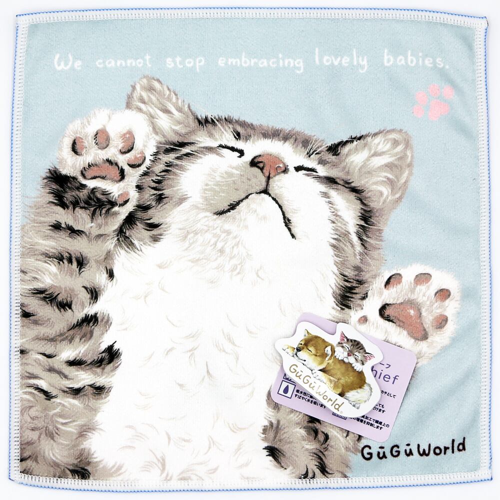 猫タオルハンカチ(GuGuWorldeいろいろ使えるハンカチーフ)ネコ2 マスノヤ衣料品店・マスノヤ猫雑貨店 powered by BASE