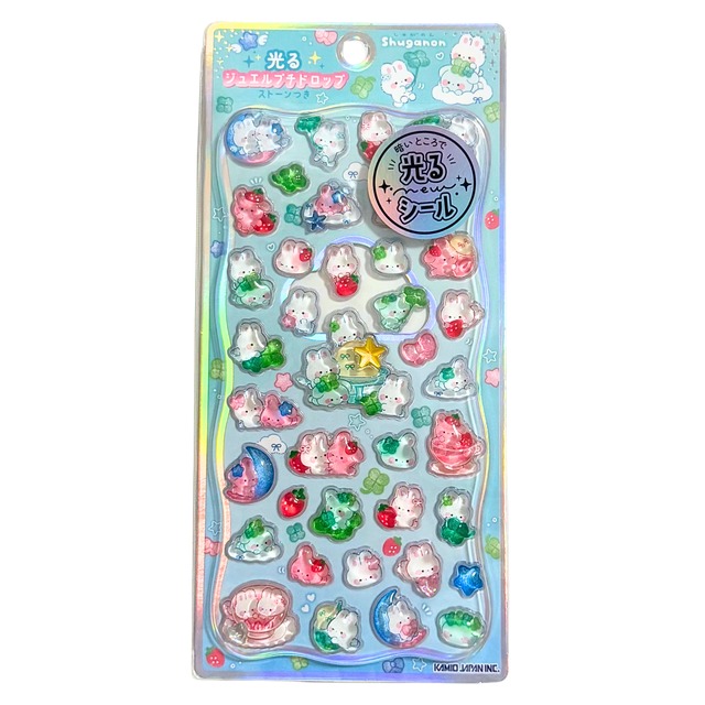 光るプチドロップステッカー　しゅがのん