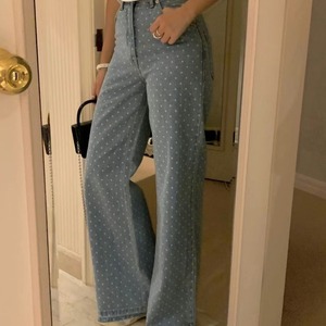 ドットデニムパンツ 24044