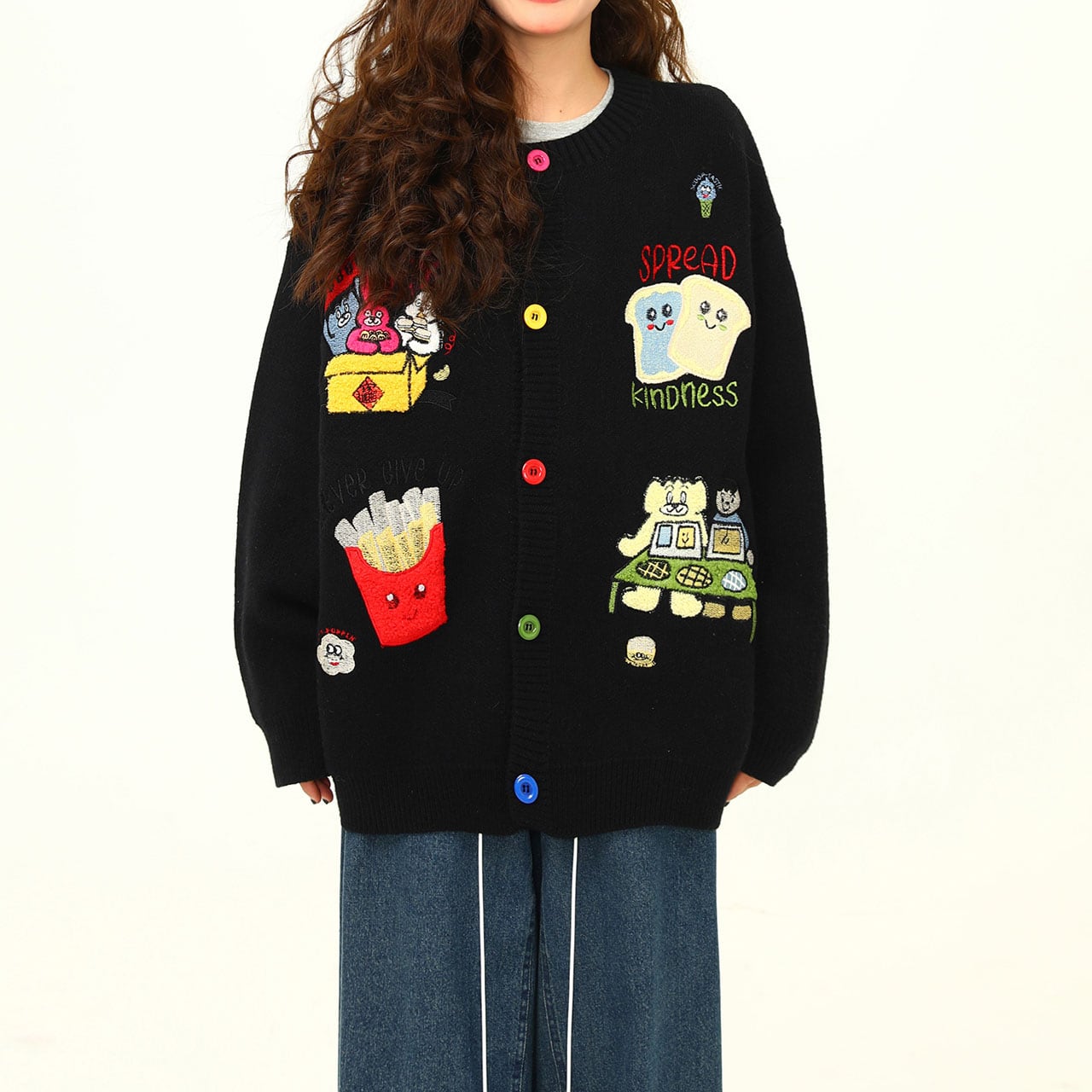 ポップキャラクターグラフィックカーディガン R00738