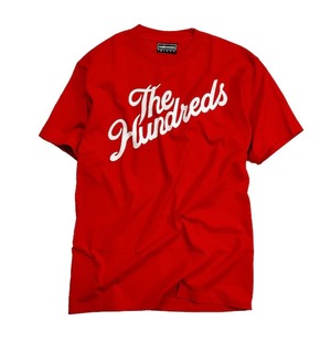 THE HUNDREDS / FOREVER SLANT LOGO T-SHIRT / RED / WHT