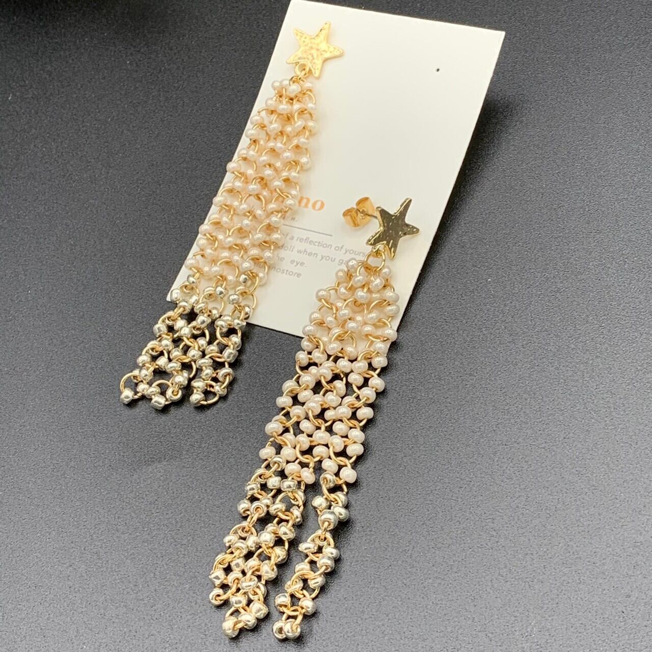 ゴールドロングピアス／イヤリング | CARA handmade