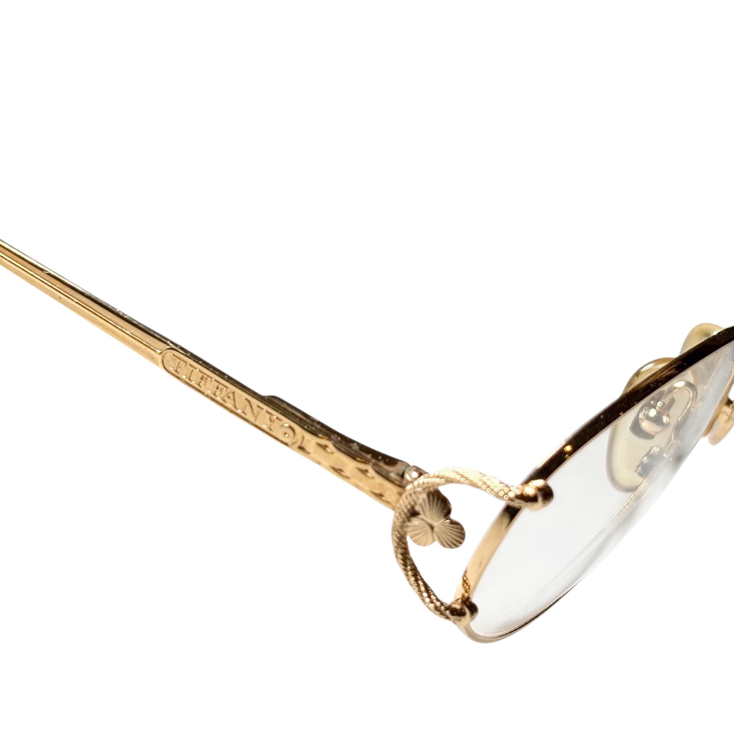 TIFFANY LUNETTES サングラス 23K GOLD PLATED nos) vintage TIFFANY LUNETTES 23k gold plated glasses “T379