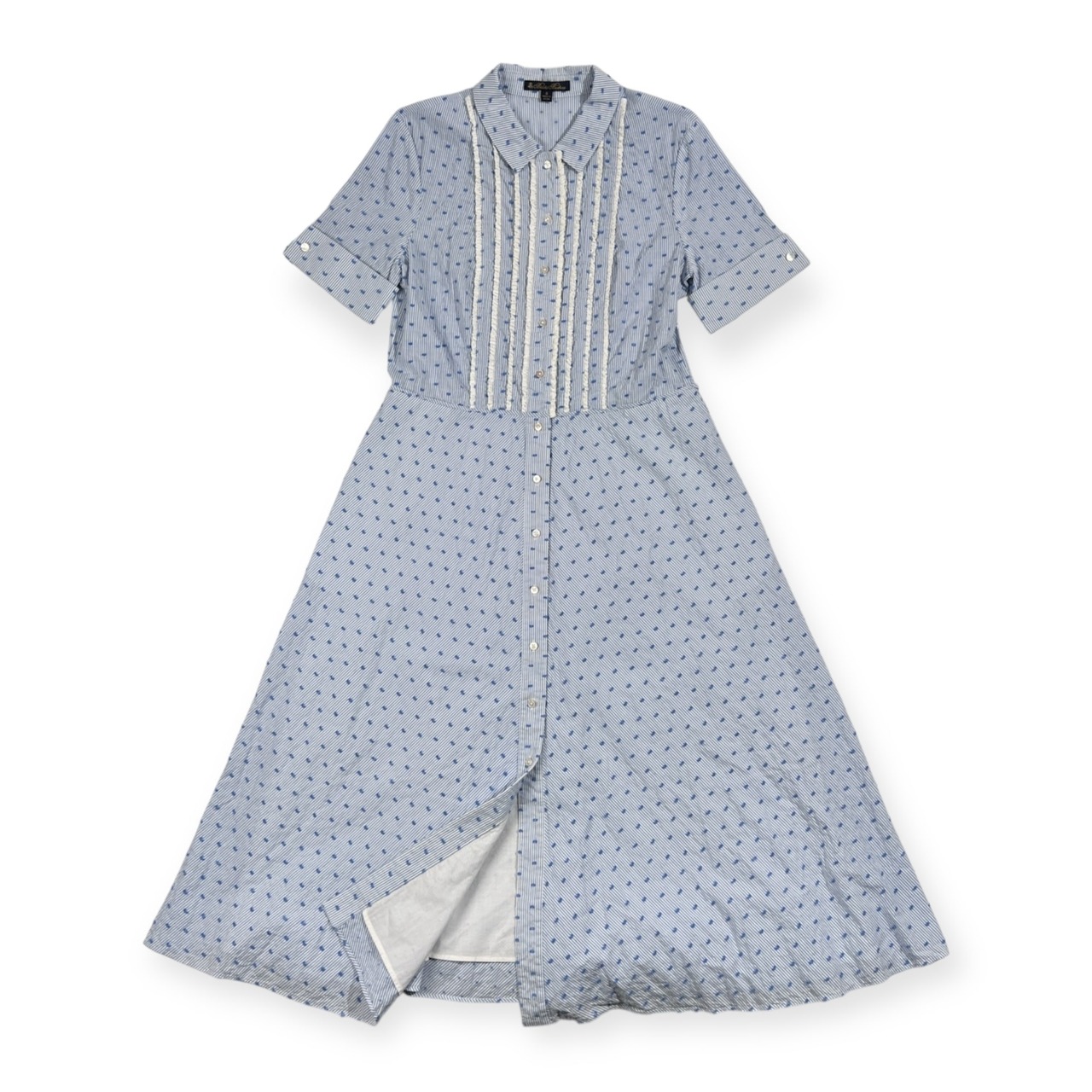 Brooks Brothers ブルックスブラザーズ タック ストライプ ロング ワンピース サイズ 8 /水色系/レディース