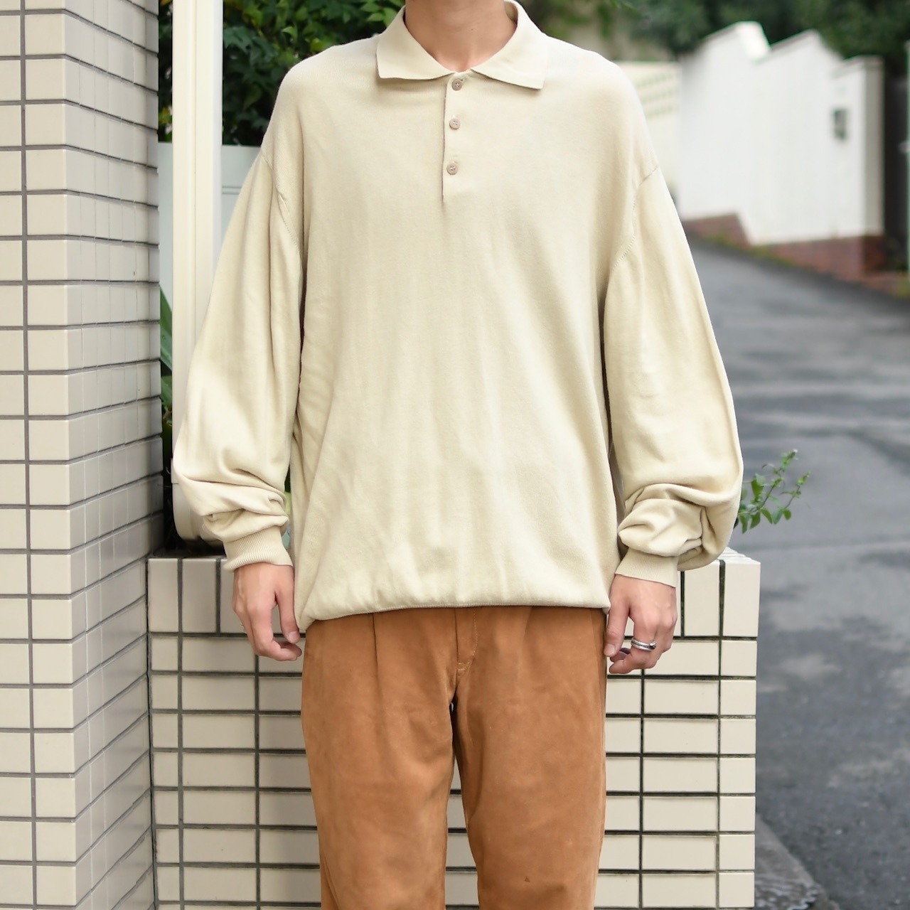 PRONT UOMO cotton rayon knit polo