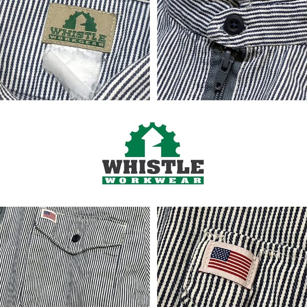 1点物◇USA製WHISTLE長袖ヒッコリーストライプ柄プルオーバーシャツ