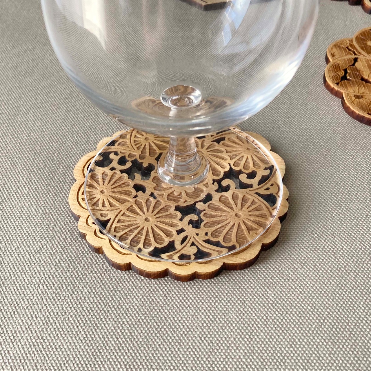 【コースター】桜に菊 Coaster