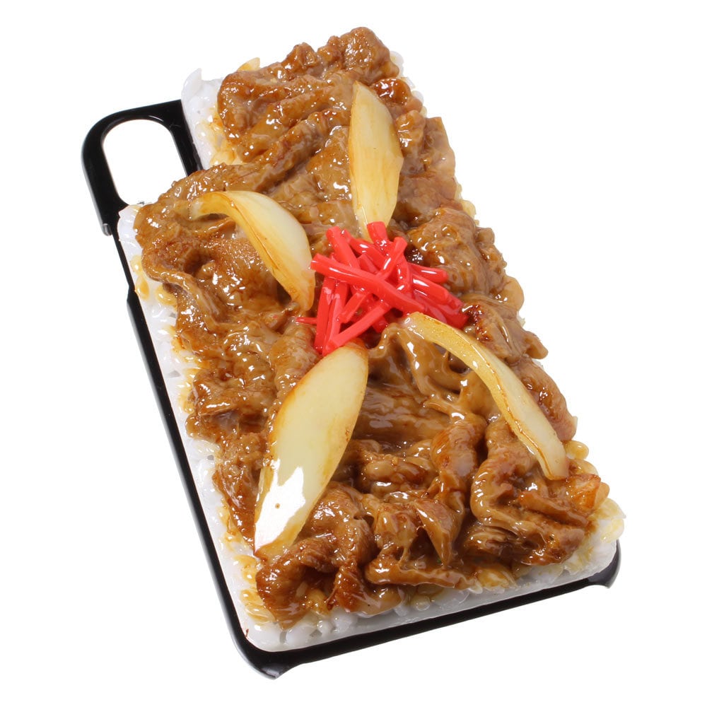 8000 食品サンプル屋さんのスマホケース Iphone Xs Xs Max Xr 牛丼 メール便不可 アトリエクック