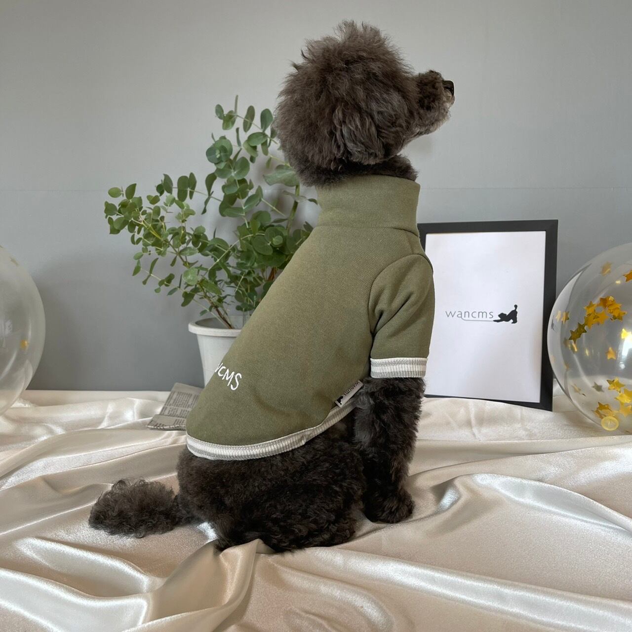 ハーフジップスウェット（抹茶犬） | wancms