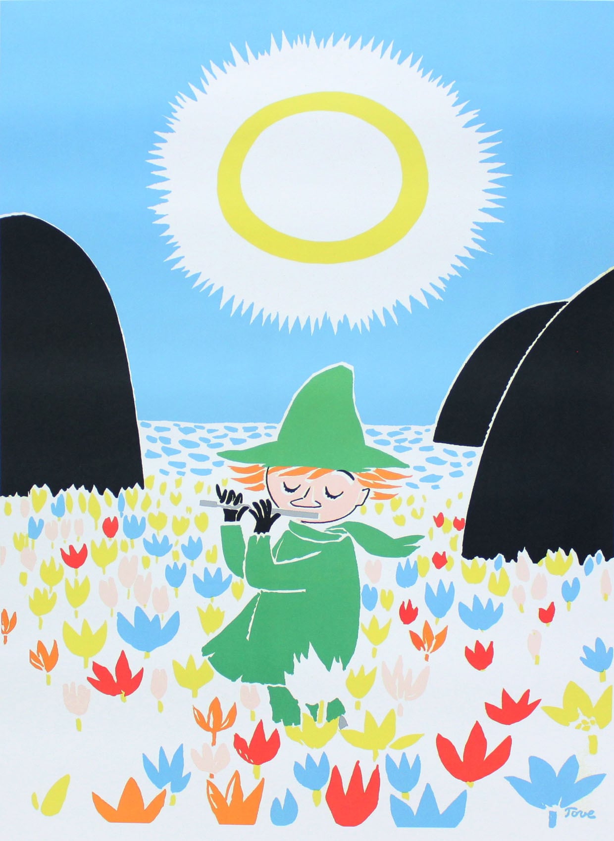 ムーミン 北欧 Putinki「スナフキンの横笛」送料無料 フレーム 展示用フック付アートポスター 絵画 インテリア アート