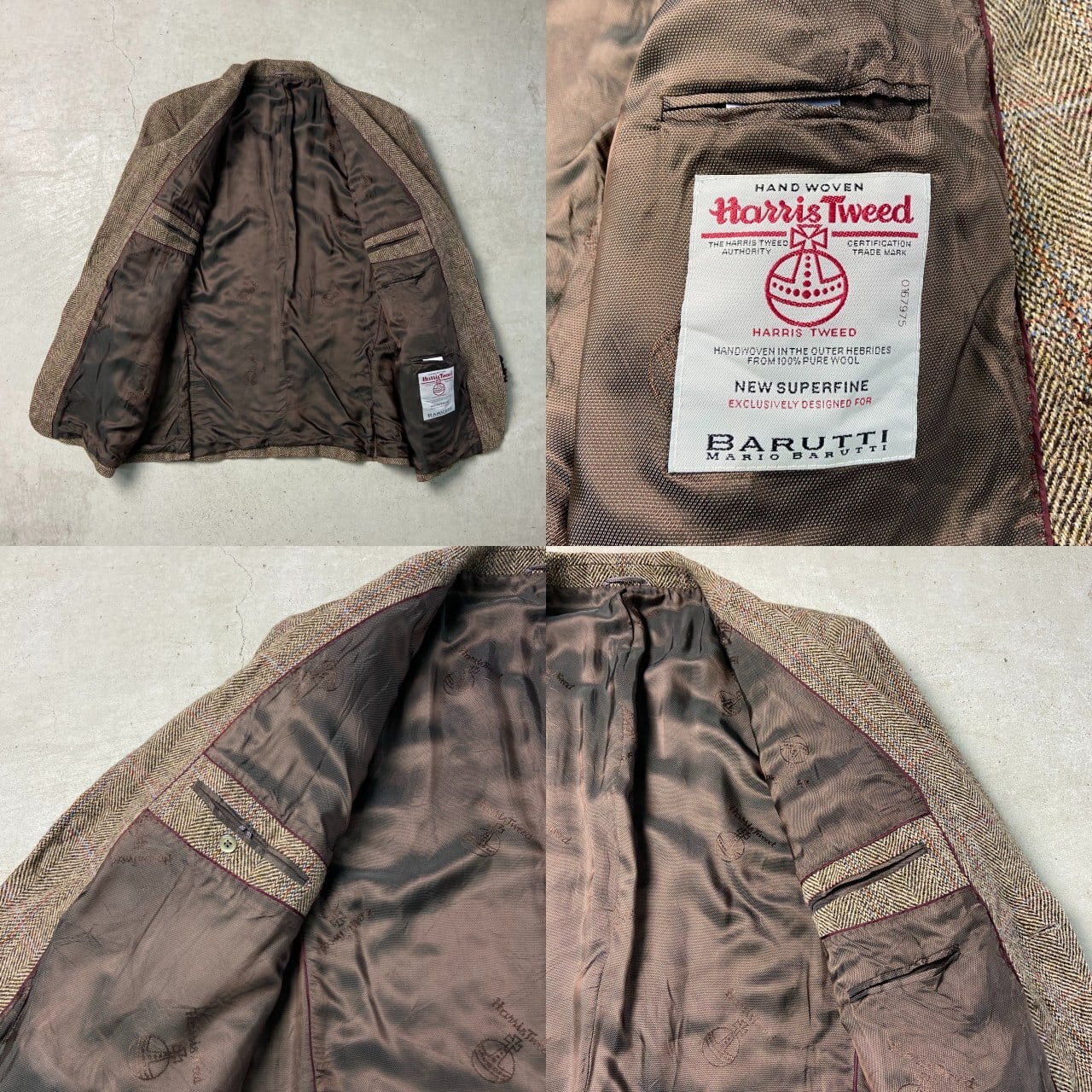00年代 HARRIS TWEED ハリスツイード ウールテーラードジャケット