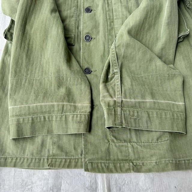 US Army M-43 HBT Jacket 34R 40s 袖ダメージあり 画像8