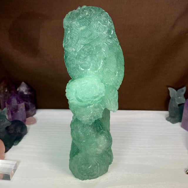 大☆可愛いグリーンフローライト・ふくろう