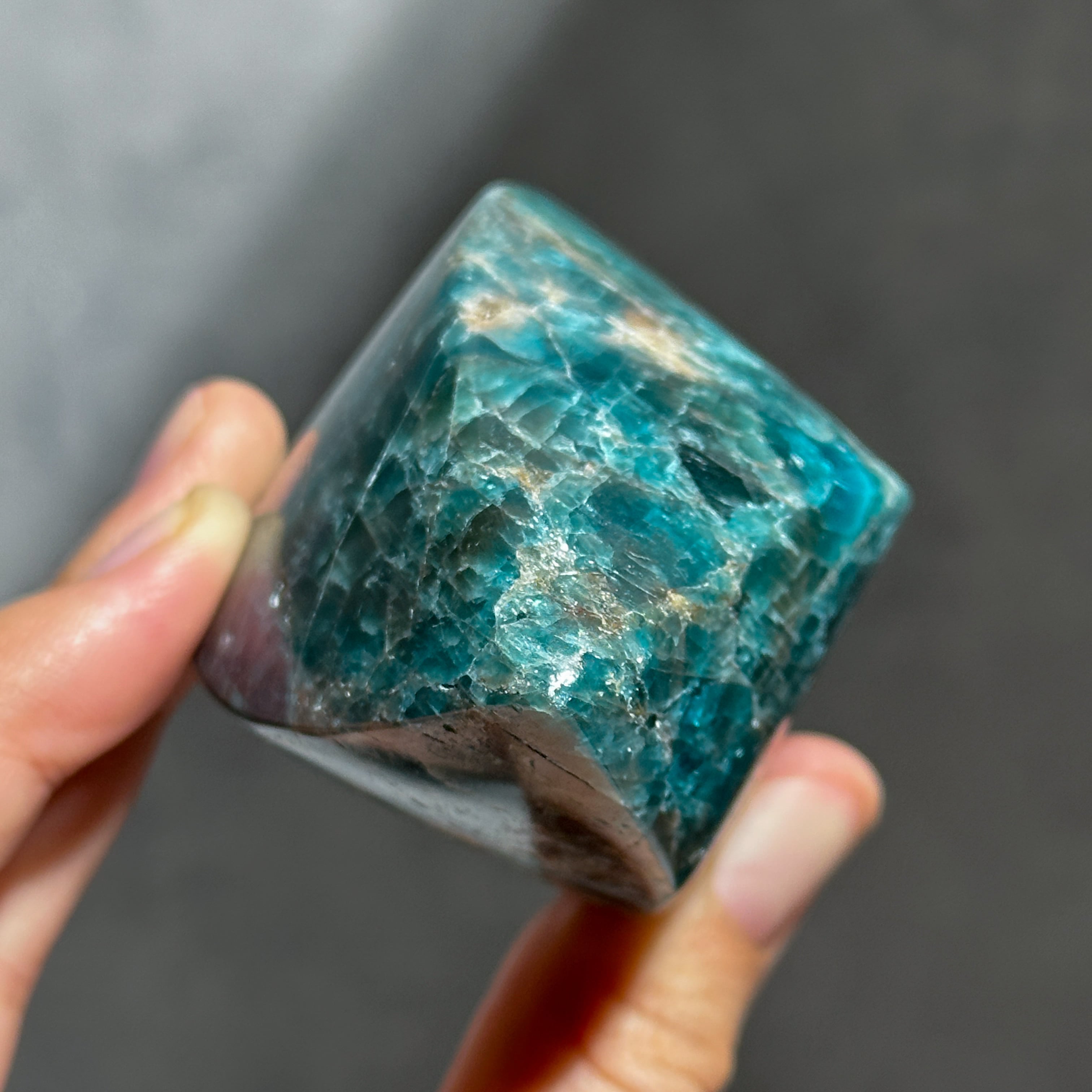 ブルーアパタイト フレイム型22◇ Blue Apatite ◇ 天然石・鉱物