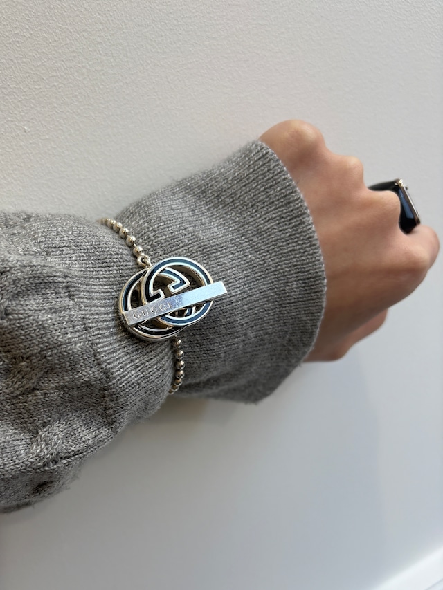 GUCCI / vintage ball chain interlocking bracelet.