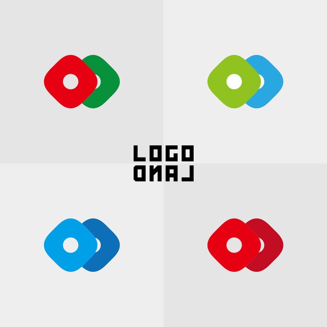 ロゴマークデザイン - 絶妙なカーブの四角が重なる気品とキュートさを兼ね備えたデザインのロゴ
