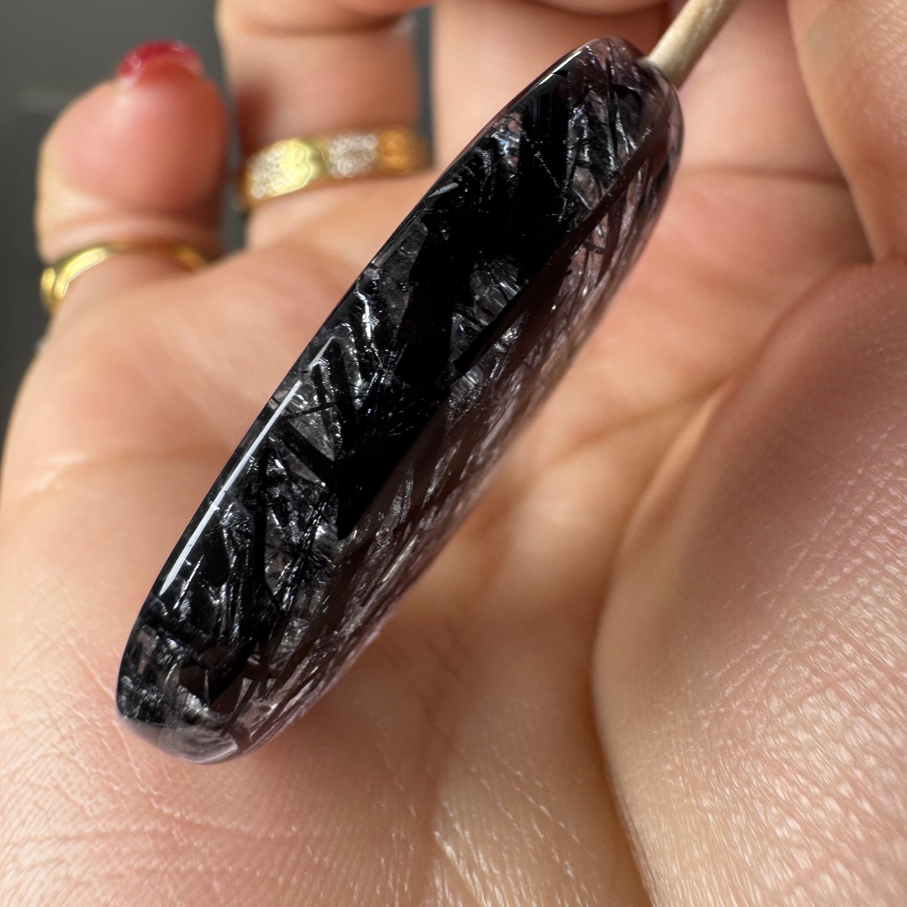 no.4 ブラックトルマリンインクォーツ 約37.1x22.8x6.6mm | Sumihana