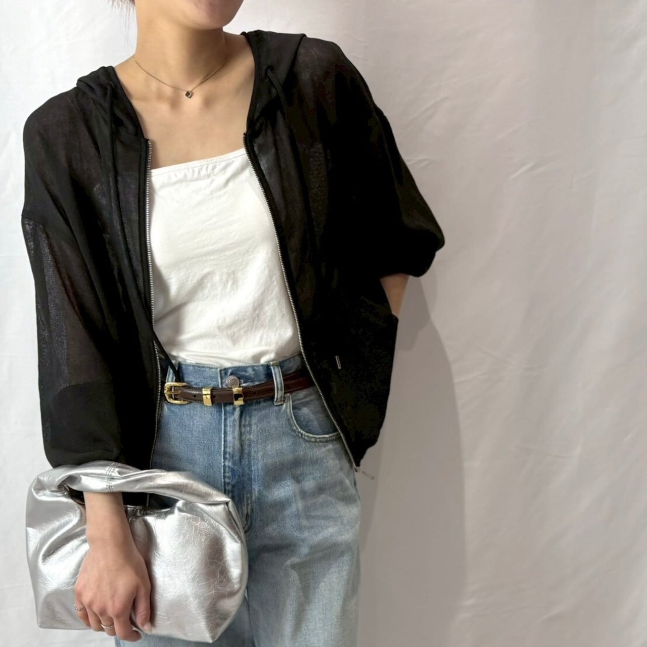 【 cafune; 】mesh hood blouson
