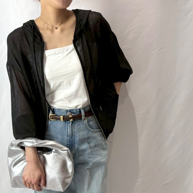 【 cafune; 】mesh hood blouson