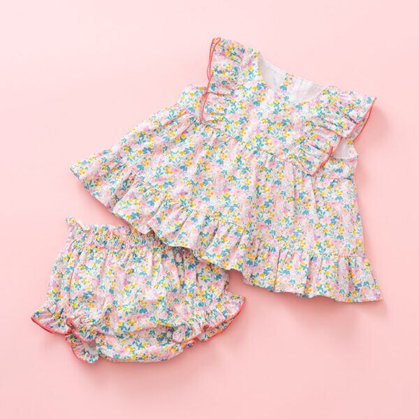 サマーフリルティアードチュニック＆ブルマ　 FLEUR　ギフトBOX入り