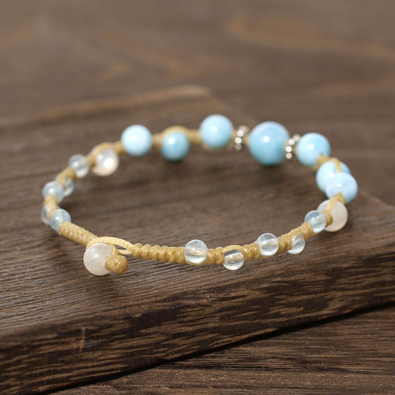 オーダーブレスレット【ラピスラズリ・ゴールドルチル】ラリマー