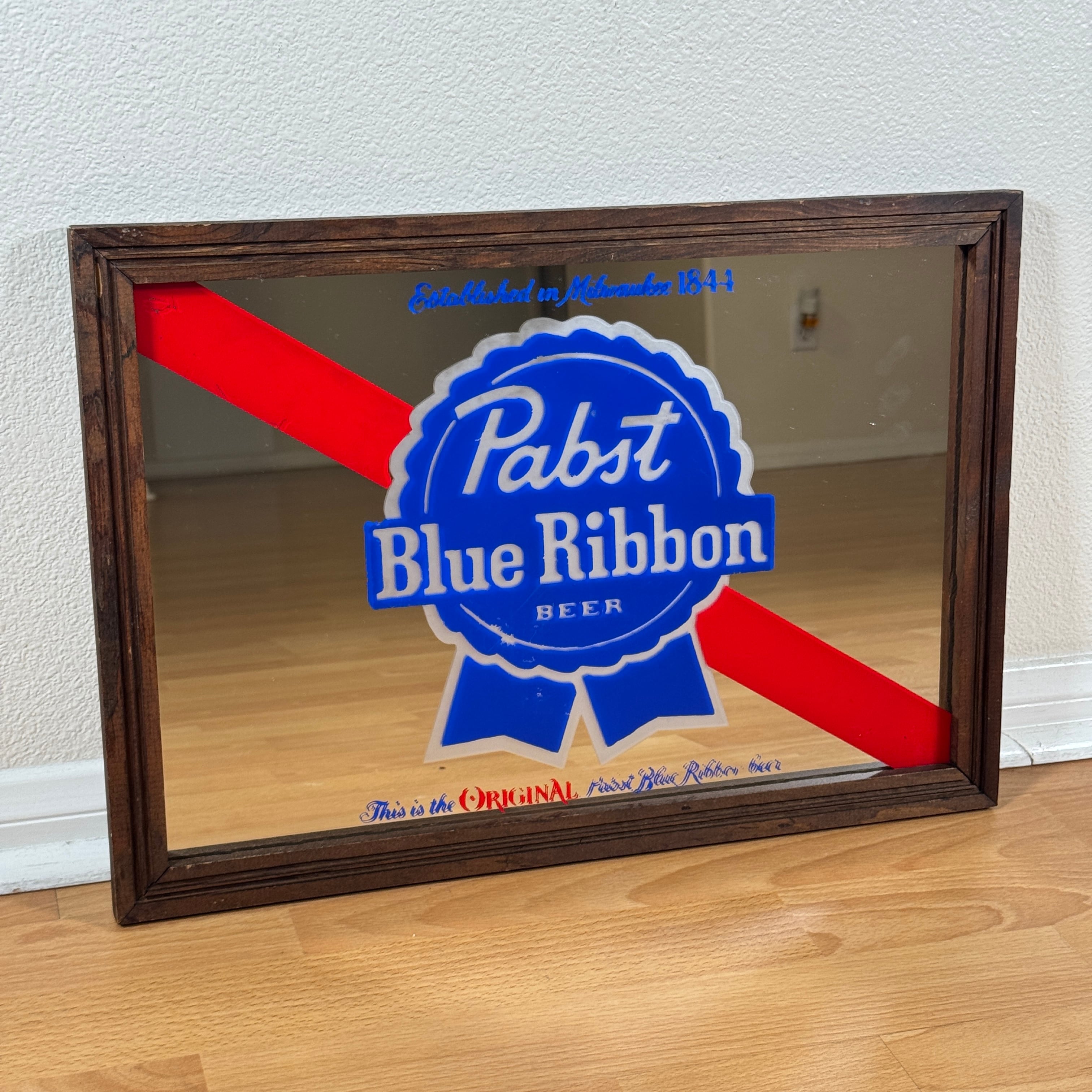 #1883 ビンテージ Blue Ribbon パブミラー インテリア ディスプレイ