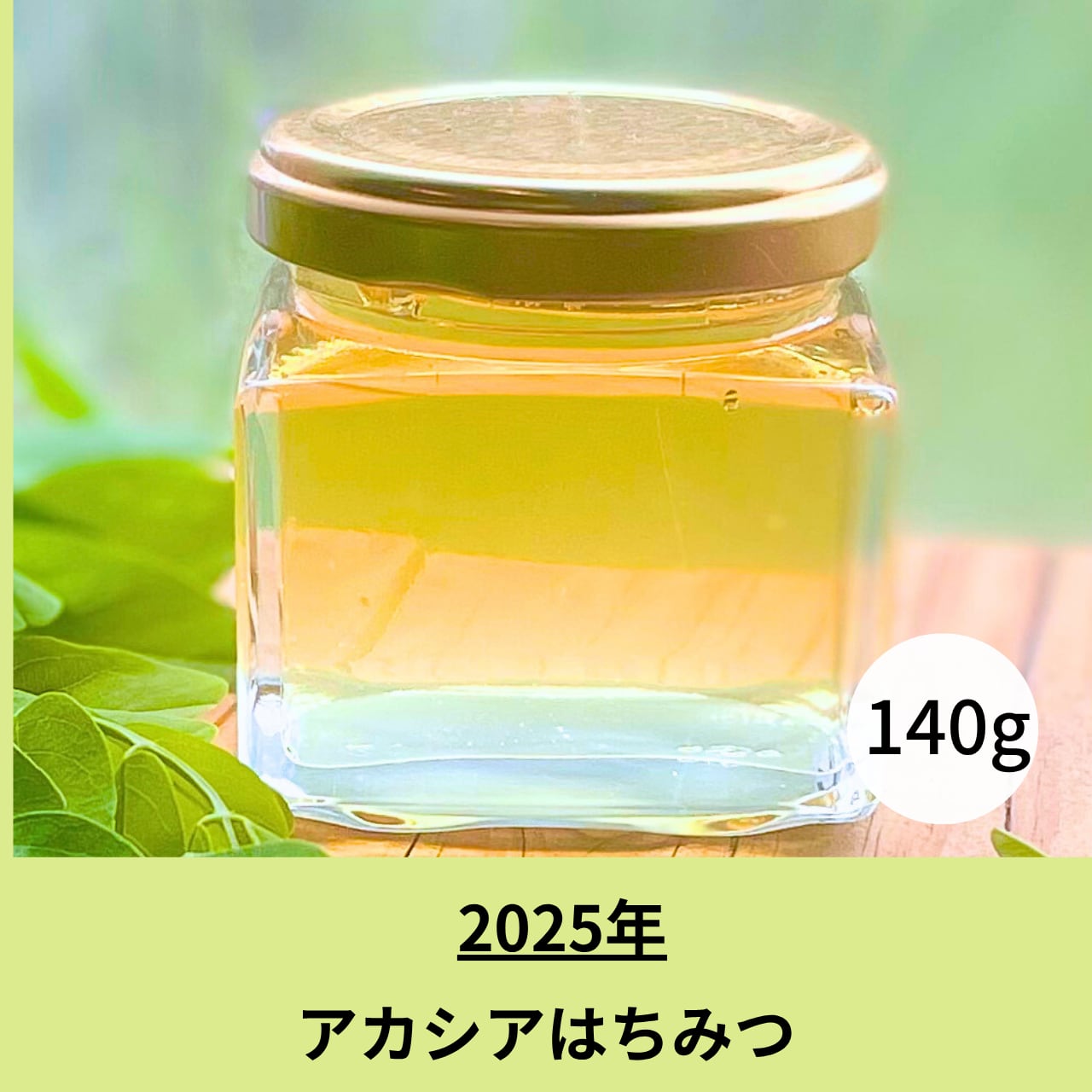 信州産 純粋生はちみつ『アカシア蜂蜜2025』140g（薬剤不使用、花粉無