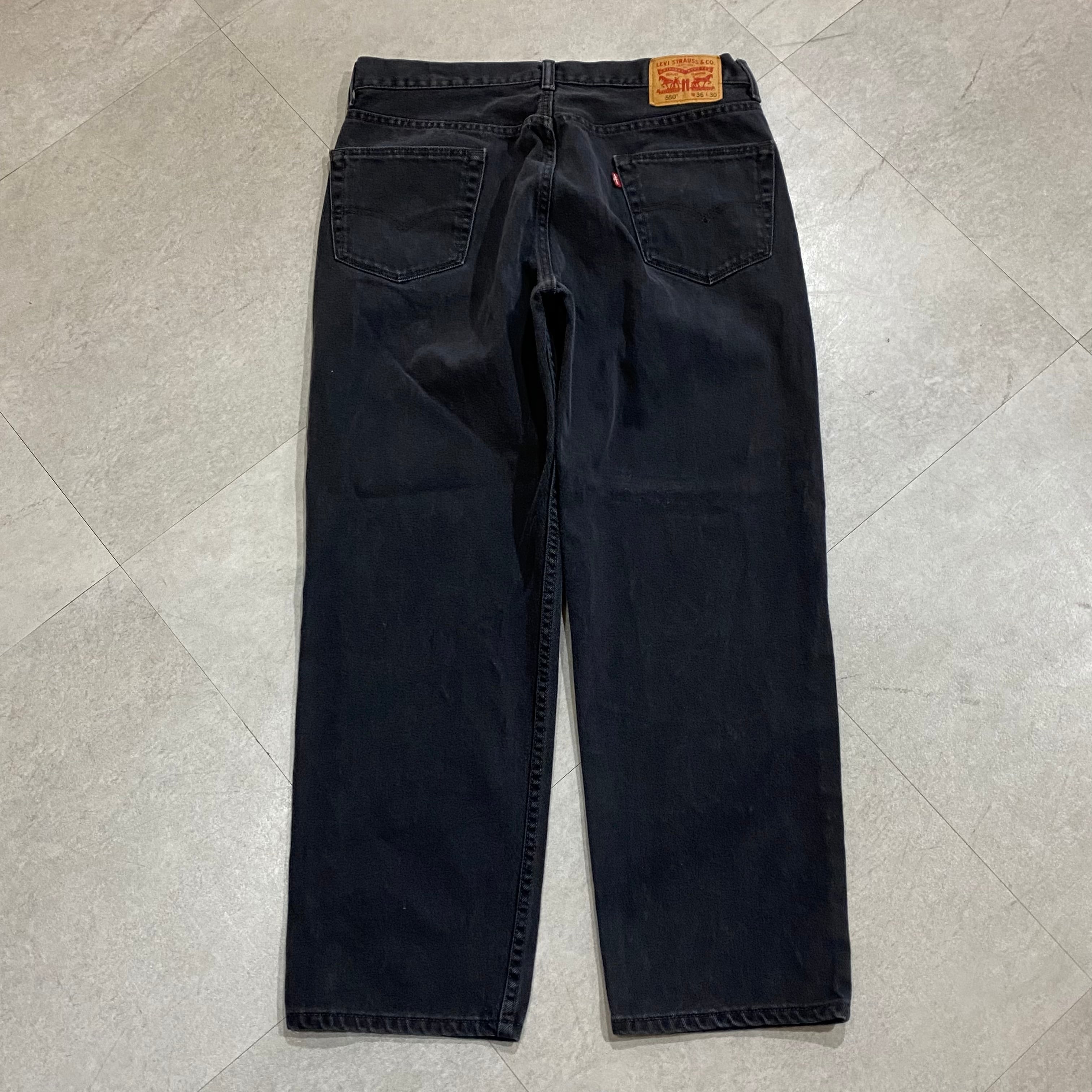 size : w36 L30【 Levi's 550 】リーバイス バギーデニムパンツ ブラックデニム 黒 古着 古着屋 高円寺 ビンテージ