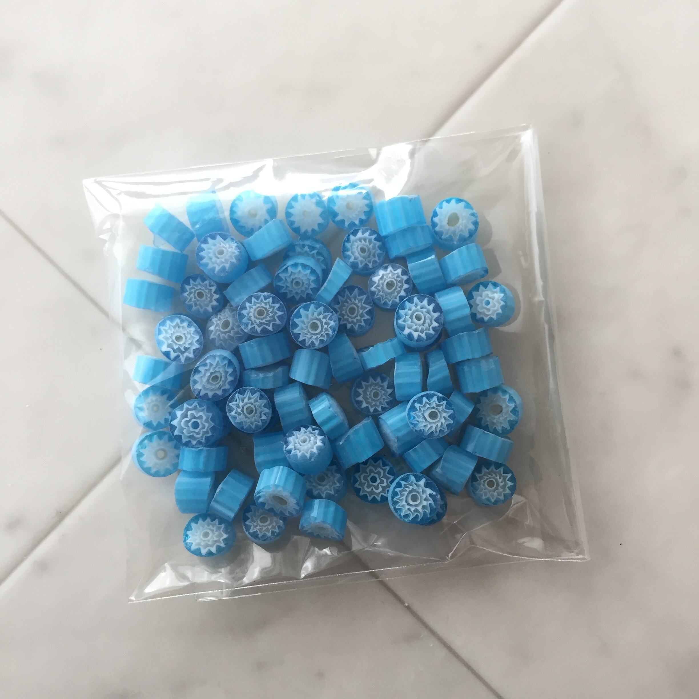 ミルフィオリ Turquoise Blue  7～8㎜  30g