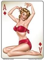 ピンナップガール ステッカー エース・オブ・ダイヤモンド Ace Of Diamonds Pinup Sticker