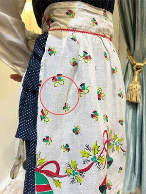 Vintage bell motif Christmas apron