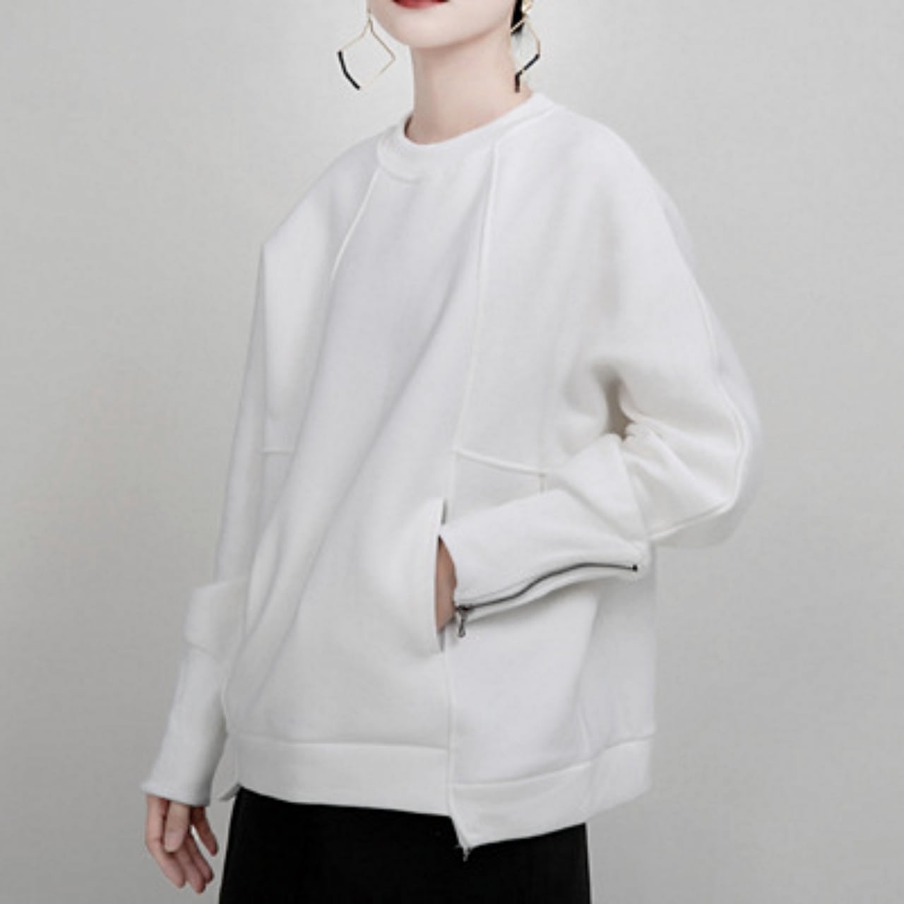 Zipper Detail Sweatshirt 00960