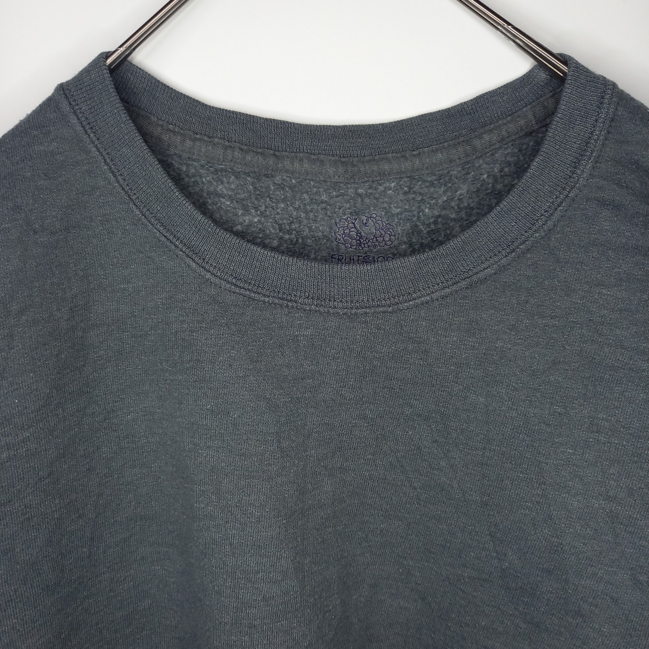 フルーツオブザルーム　クルーネック　スウェット　トレーナー　無地　グレー　M