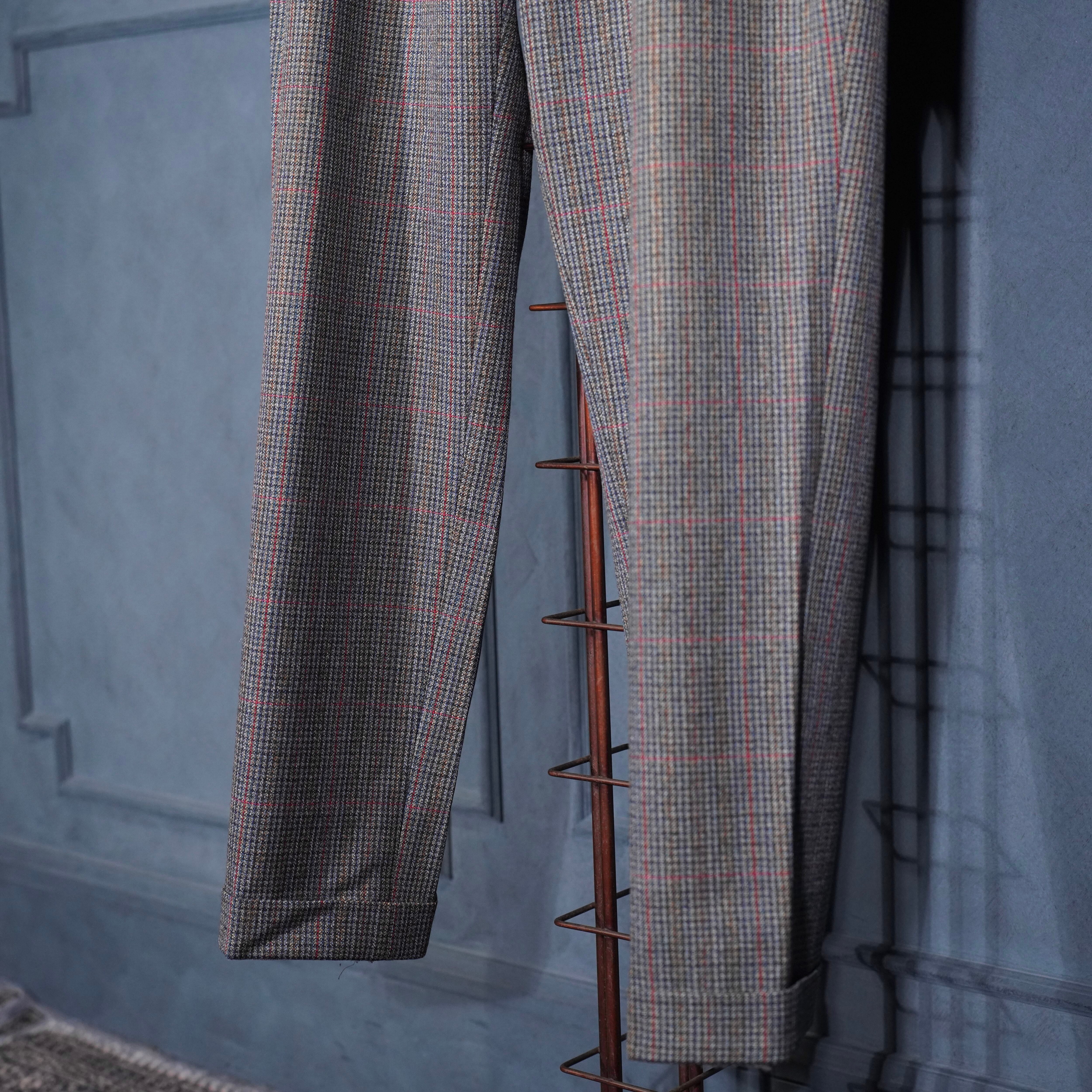 EU VINTAGE CARL GROSS CHECK PATTERNED WOOL SET UP SUIT/ヨーロッパ