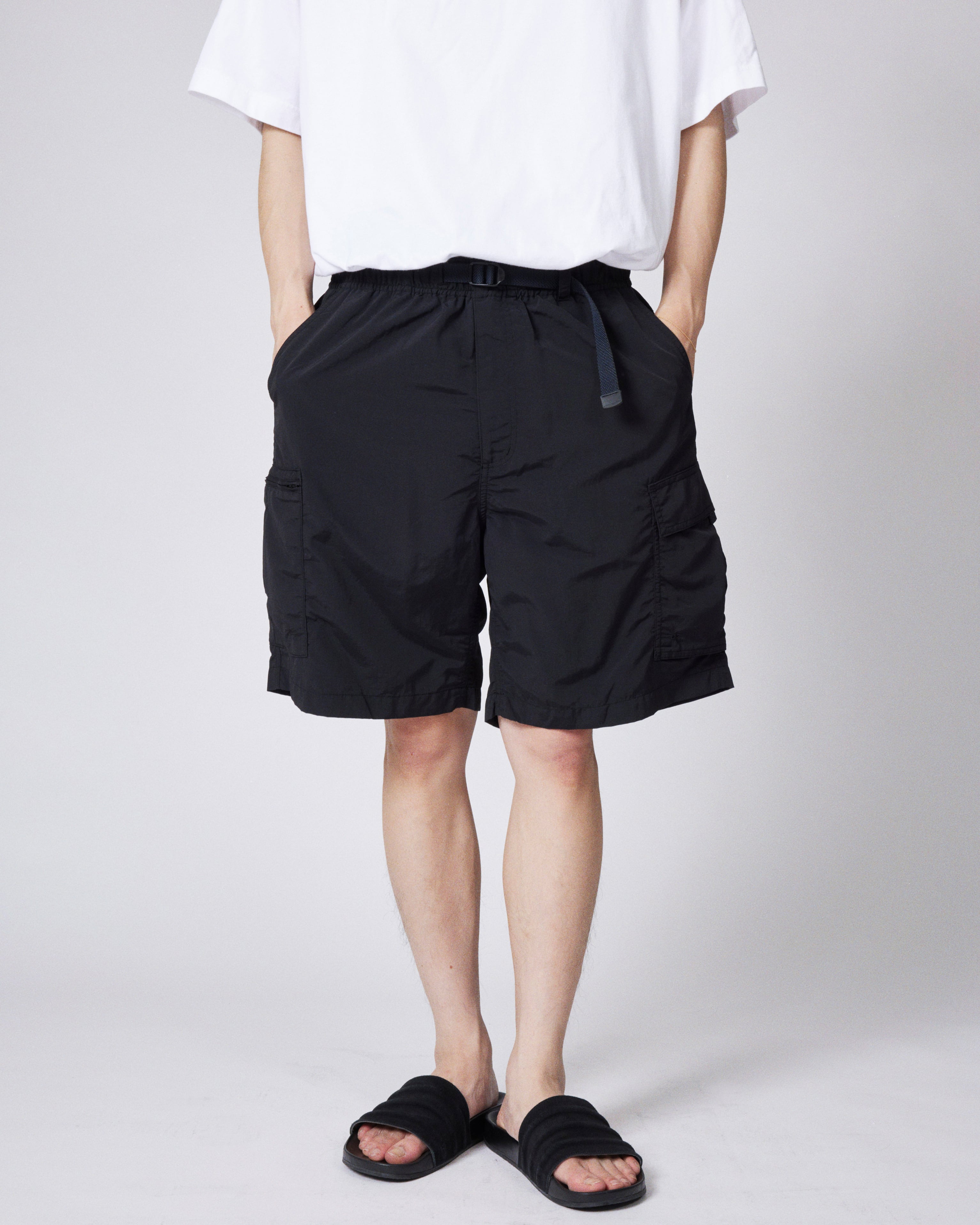 everyone nylon utility cargo shorts (BLACK) | everyone